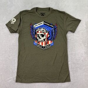 NEW Zero Foxtrot T Shirt Mens Medium Green Local Drunk National Hero Area 51